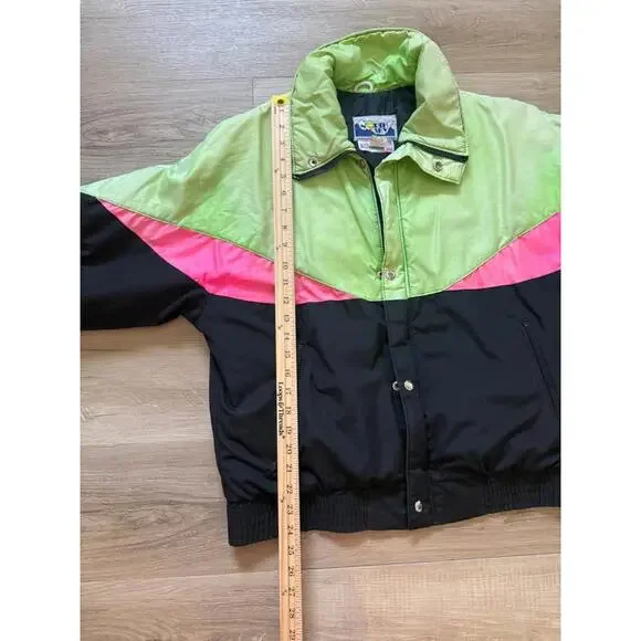 North Sky Vintage Ski Jacket Thinsulate Neon 3M Women's Size M - Picture 7 of 9